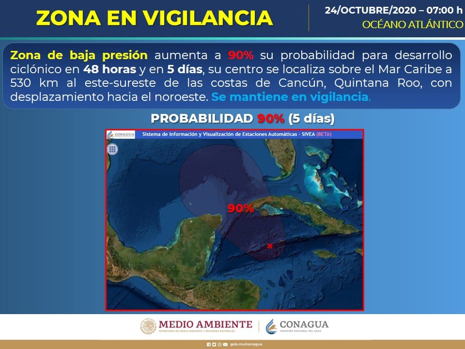 Atentos en Quintana Roo a las condiciones climatológicas en el Caribe