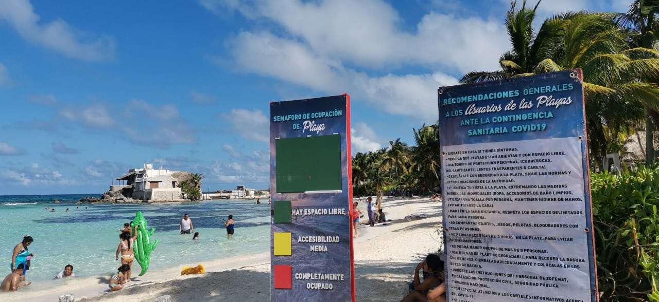 Mantienen los protocolos sanitarios para acceso a playas en Isla Mujeres