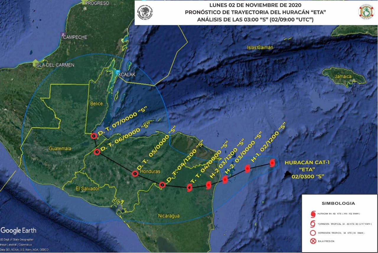 Se forma el huracán “Eta” en el Caribe no representa riesgo para Quintana Roo