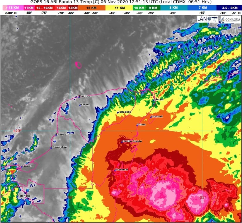 Quintana Roo, sin riesgo por “Eta”, que tocaría Cuba convertido en tormenta tropical