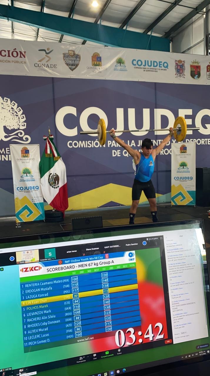 Joven cozumeleño gana 6o sitio en Campeonato Mundial sub-17 de Levantamiento de pesas