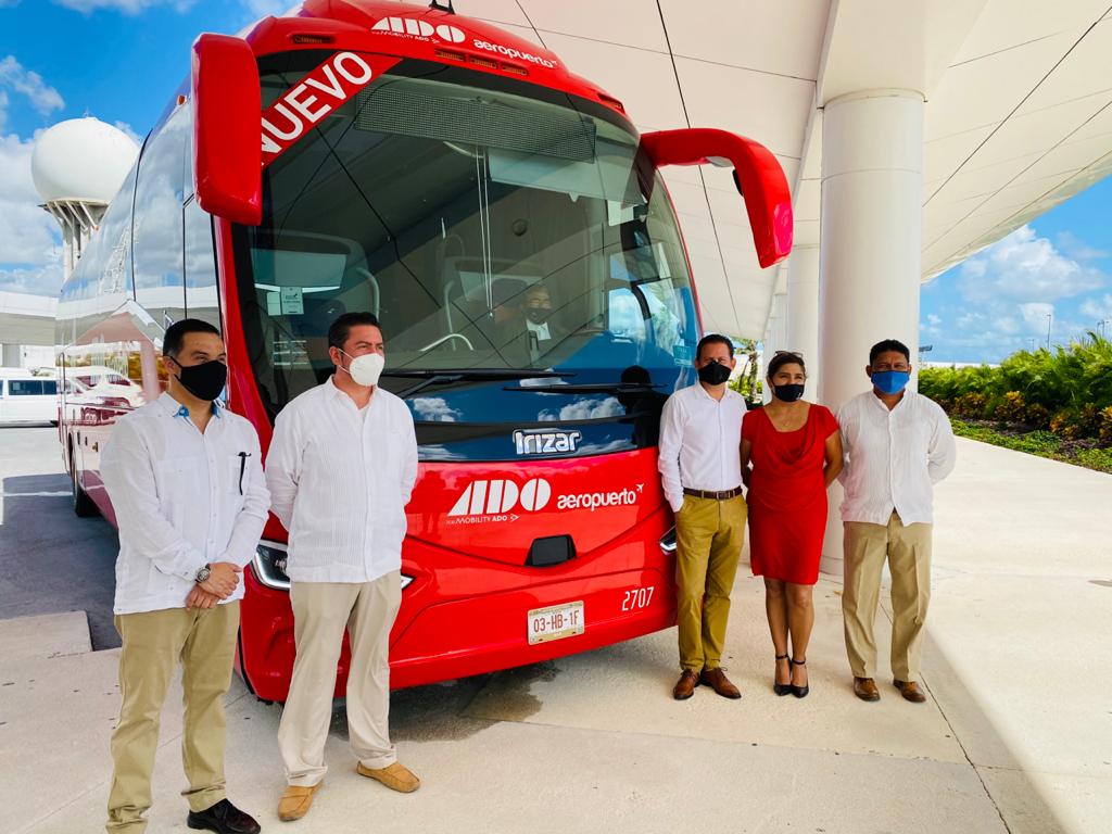 Invierte ADO en 18 autobuses que operaran desde el aeropuerto de Cancún