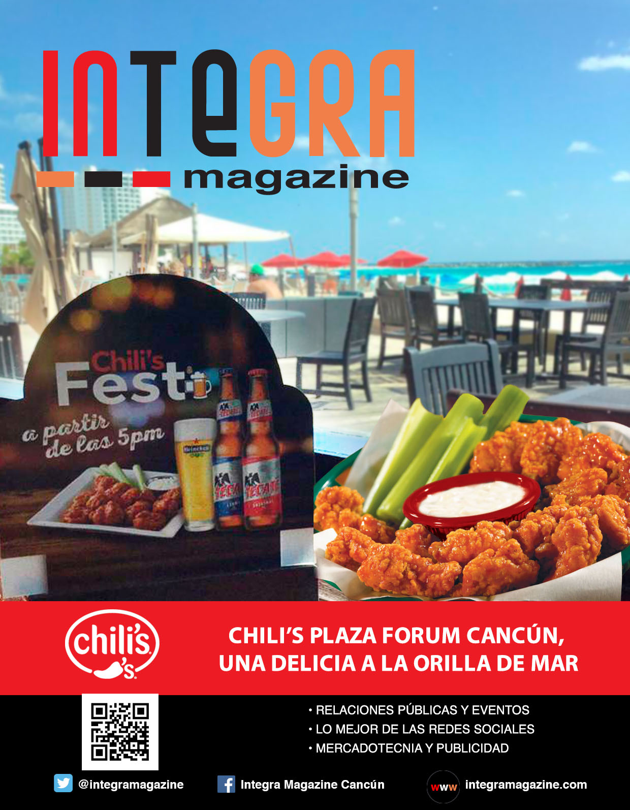 Chili’s Plaza Forum Cancún, una delicia a la orilla del mar