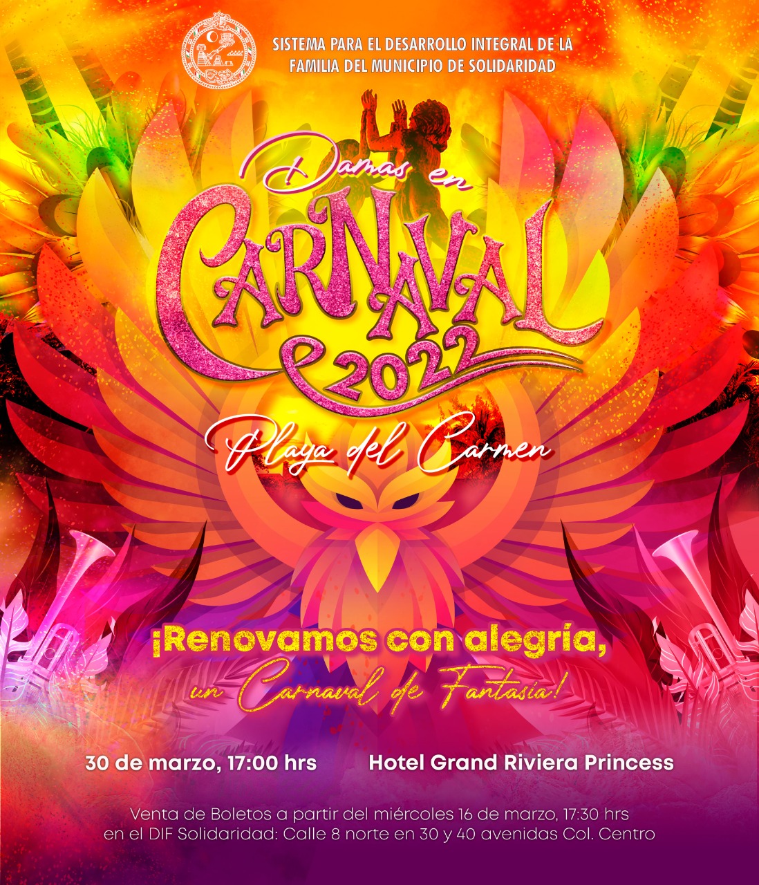 Se abre compra de boletos para Damas en Carnaval 2022