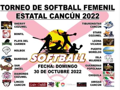 Torneo relámpago estatal de softbol femenil el domingo en Cancún