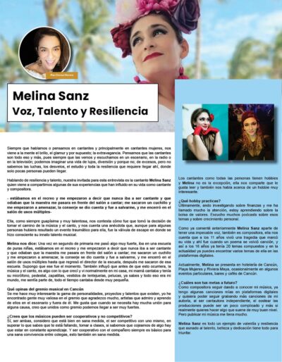 Melina Sanz Voz, Talento y Resiliencia