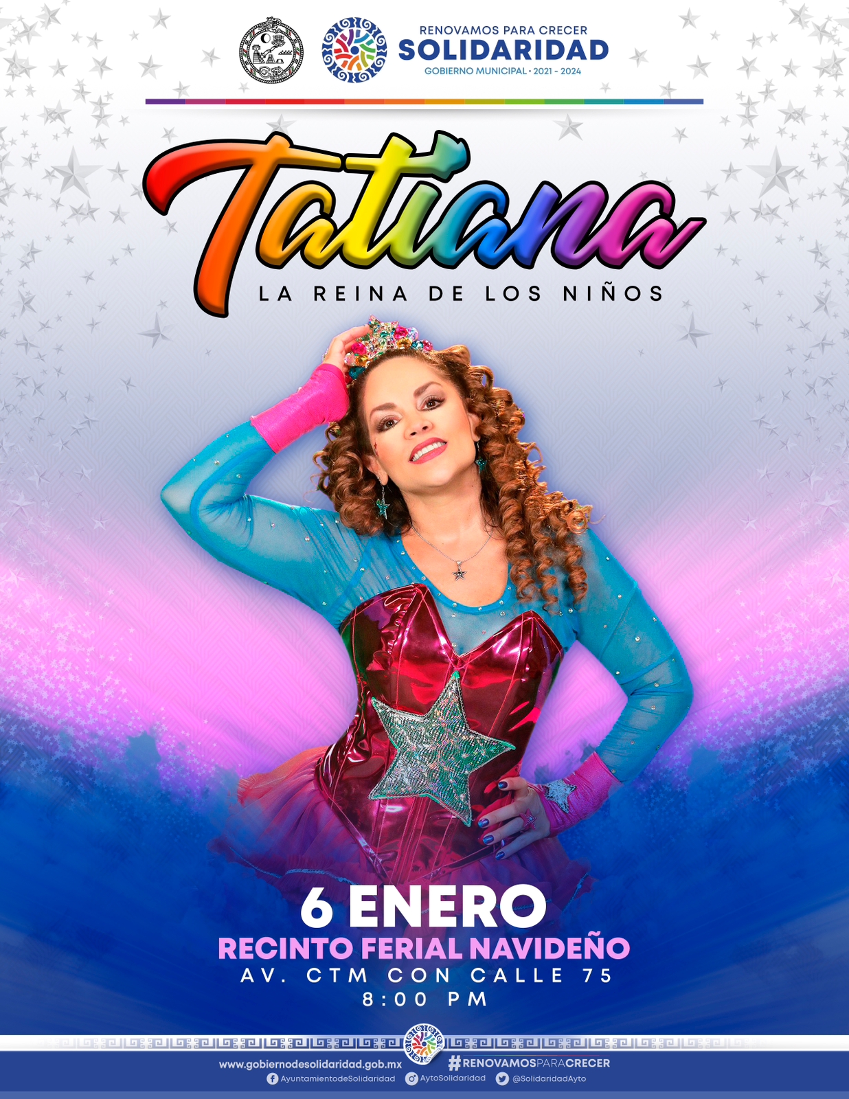 Anuncian show de Tatiana para Día de Reyes