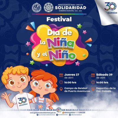Lili Campos invita a celebrar a las niñas y los niños hoy jueves 27 en Puerto Aventuras y Villas del Sol. El sábado 29 en el deportivo Lui...