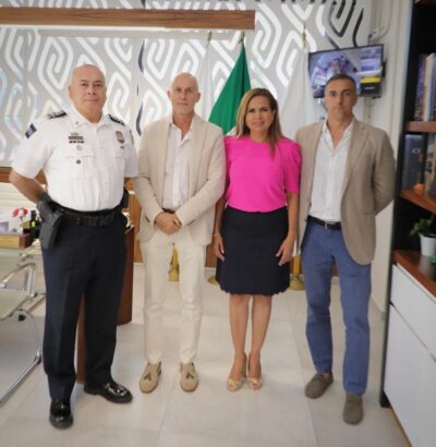 Lili Campos a través de la Secretaría de Seguridad Pública y Tránsito de Solidaridad, tuvo una plática con el cónsul de Italia, Italo Sampablo