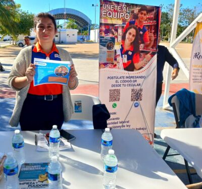 se llevó a cabo en Puerto Aventuras la 33ª Feria Municipal del Empleo y Servicios Laborales y la 4ª en la alcaldía.