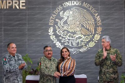 Firma la gobernadora de Quintana Roo, mara lezama convenio con SEDENA