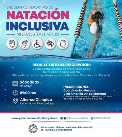 Convocatoria al encuentro de natación inclusiva DIF 2024