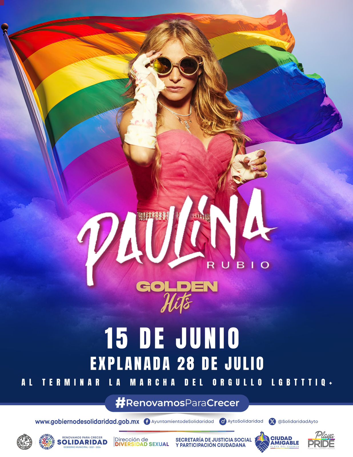 Paulina Rubio en concierto público en Solidaridad.