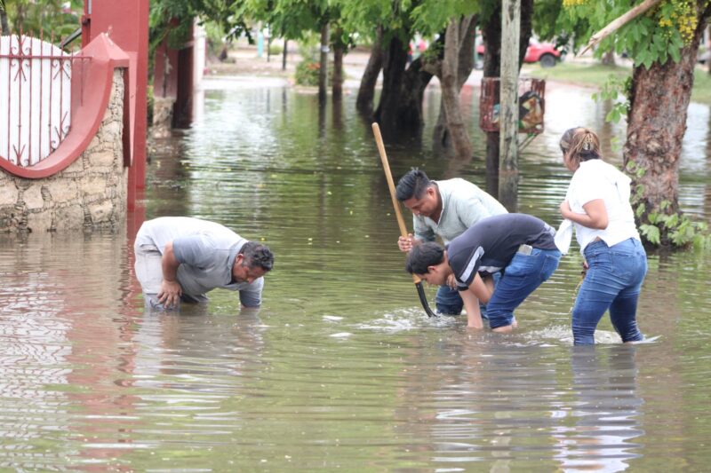 Desazolve de 48 viviendas por la SESESP afectadas por lluvias