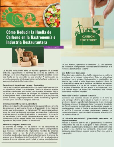 Cómo Reducir la Huella de Carbono en la Gastronomía e Industria Restaurantera