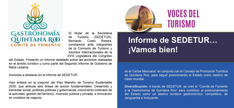 Informe de SEDETUR… VOCES DEL TURISMO