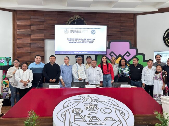 sesión de asuntos indígenas en Solidaridad pueblo maya comunidades indígenas y afromexicanas Ayuntamiento de Solidaridad Convenio comisión edilicia