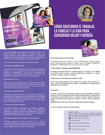 Cómo Equilibrar el Trabajo, la Familia y la Vida para Conservar Salud y Energía