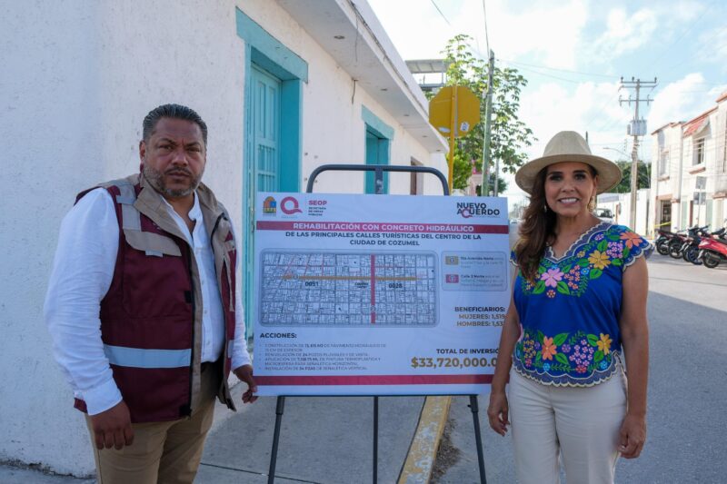 Mara Lezama arranca rehabilitación de calles en Cozumel Mara Lezama arranca rehabilitación de calles en Cozumel