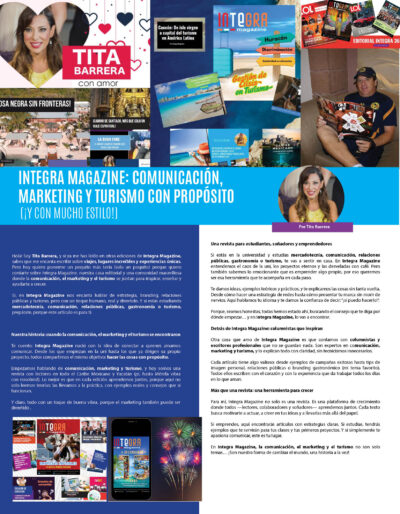 Integra Magazine: comunicación, marketing y turismo con propósito (¡y con mucho estilo!)
