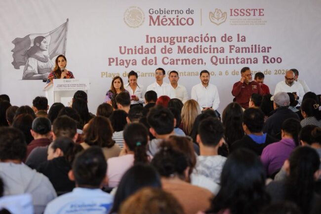 La Nueva Unidad de Medicina Familiar del ISSSTE en Playa del Carmen, inaugurada por Mara Lezama, beneficiará a 14 mil derechohabientes.