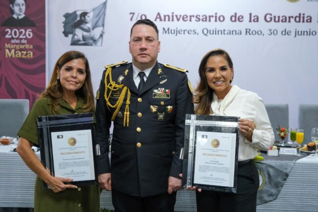 Mara Lezama encabezó el 7° aniversario de la Guardia Nacional en Quintana Roo y reconoció su labor para fortalecer la seguridad y la paz.