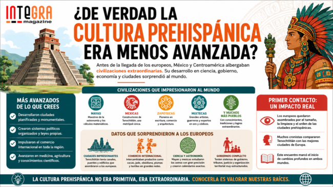 Cultura prehispánica en México: descubre sus ciudades, ciencia y organización que sorprendieron a Europa en el encuentro de dos mundos.