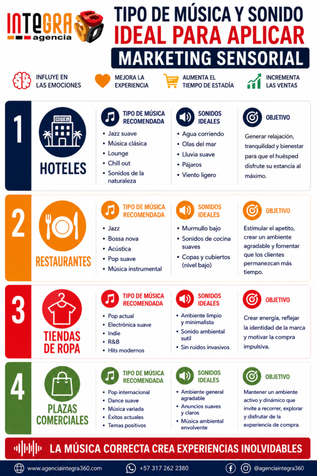Marketing Sensorial y estrategias de venta para mejorar la experiencia del cliente en Marketing para restaurantes con Agencia Integra 360.