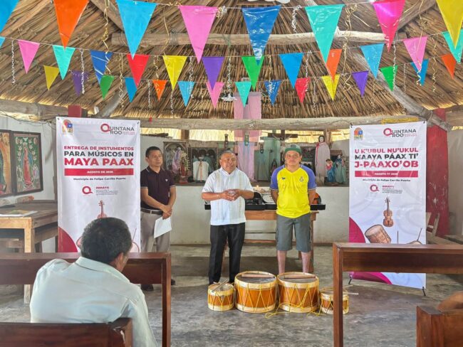 INMAYA fortalece la cultura maya en Felipe Carrillo Puerto con rezos, música Maya Paax y apoyos para comunidades indígenas.