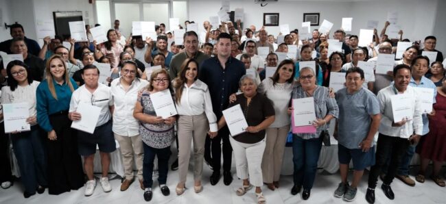Mara Lezama encabezó la cancelación de hipotecas INFONAVIT para 100 familias de Quintana Roo y destacó el ahorro y la certeza jurídica.