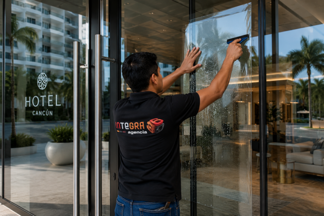 Película de seguridad para fachadas de cristal en Cancún 
