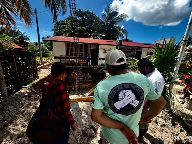 Xcalak domo, construcción del nuevo domo